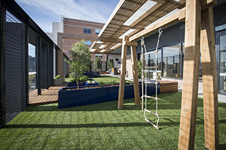 An outdoor area at new childcare centre