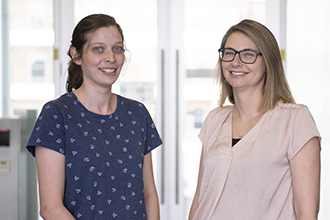 Smiling researchers