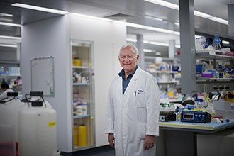 Professor Len Harrison in the laboratory