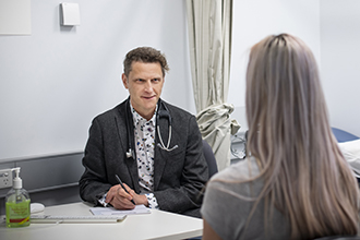 Professor Marc Pellegrini and patient