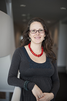 Marnie Blewitt standing next to stairwell