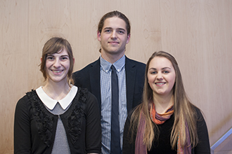 Metcalf scholars Kimberley Callaghan, Adam Lipszyc and Madeleine Dawson