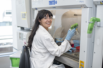 Female scientist working in lab