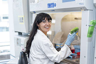 Researcher working in the lab