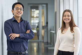 Smiling researchers