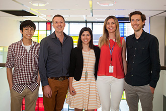 Researchers smile for group photo