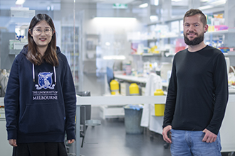 Smiling researchers