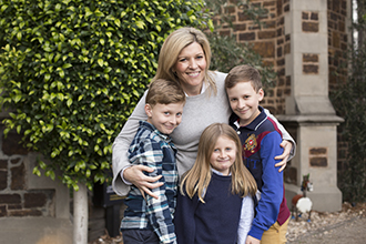 Mother with her three children