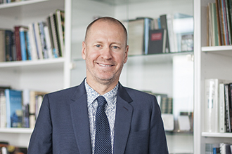 Professor Doug Hilton in his office