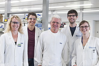 Leukaemia researchers in the lab