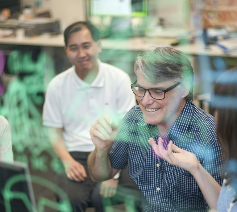 Dr Susanne Heinzel, Dr Andrey Kan, Professor Philip Hodgkin in the Hodgkin working group
