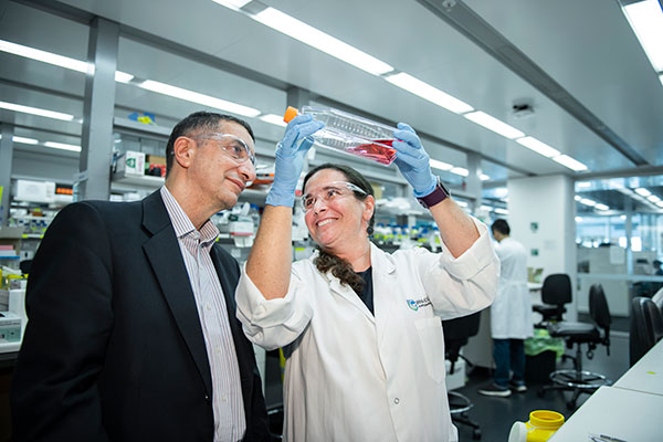 Dr Gabi Brumatti with George, a survivor of acute myeloid leukaemia (AML)