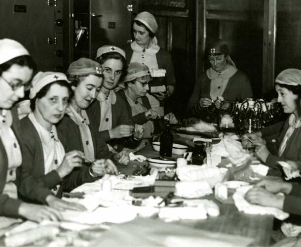Staff at the blood bank during World War II