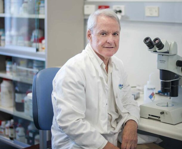 Peter colman posing in the lab - modern day