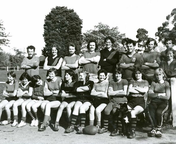 One of the institute's football teams in 1978, Dr Nick Gough stands in the backrow, fourth from the right.