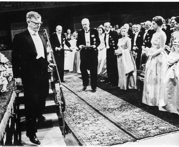 Sir Frank Macfarlane Burnet at the Nobel Prize giving ceremony in Stockholm, 1960.