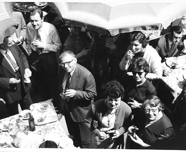 Burnet’s colleagues from the institute celebrate his Nobel Prize win