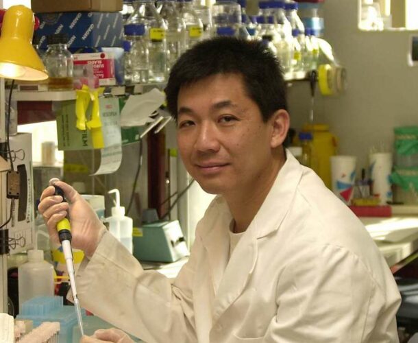 David Huang in lab