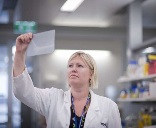 Dr Emma Josefsson in the lab