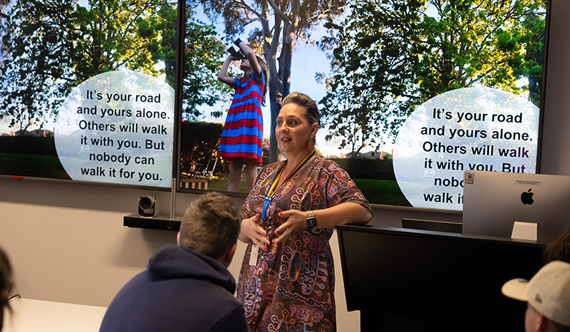 Associate Professor Misty Jenkins inspiring students in her presentation.