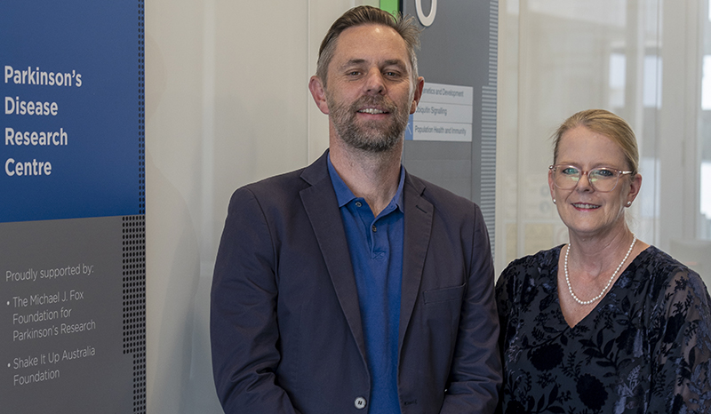 Professor Grant Dewson (left) with consumer Sheenagh Bottrell