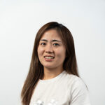 Leah Zhu wearing a white tshirt