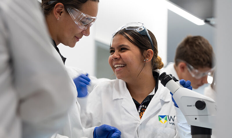 Student in lab