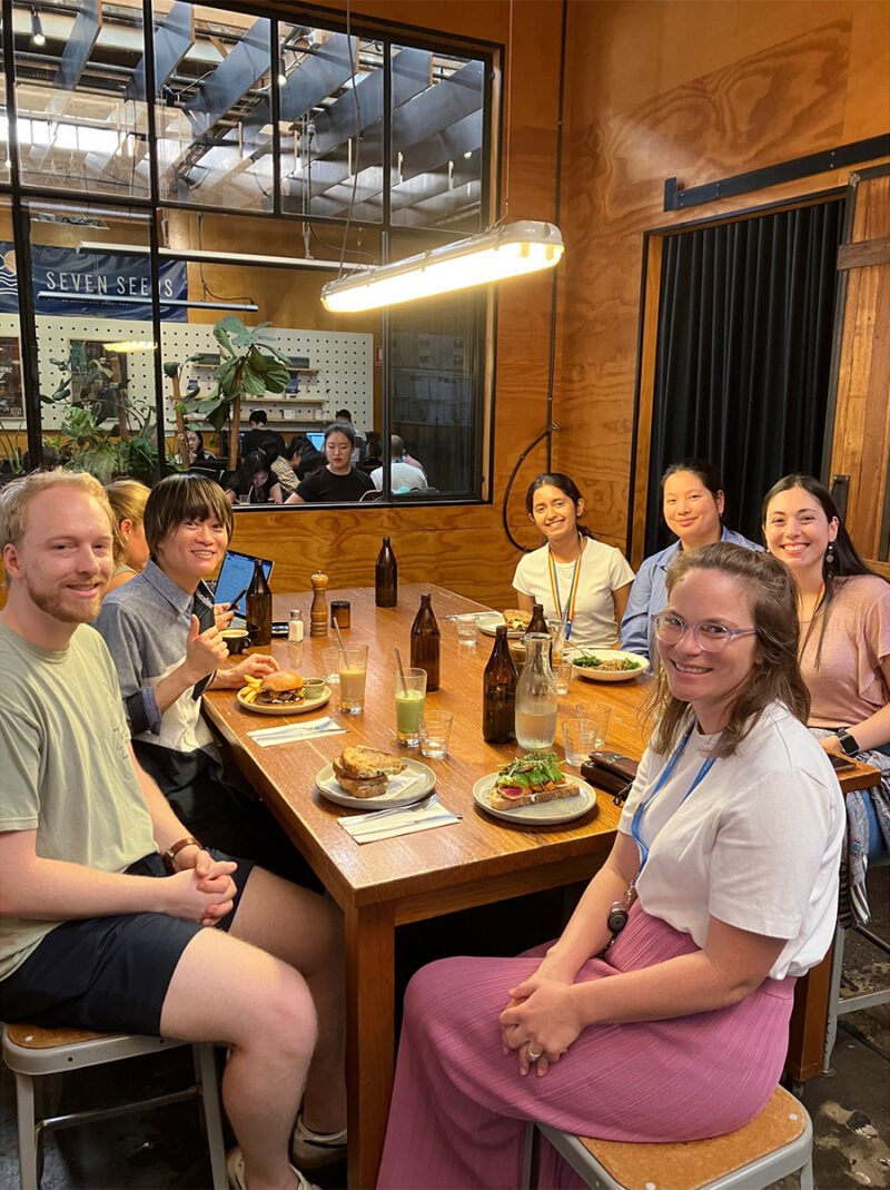 Members of the Longely Lab are photographed in a cafe