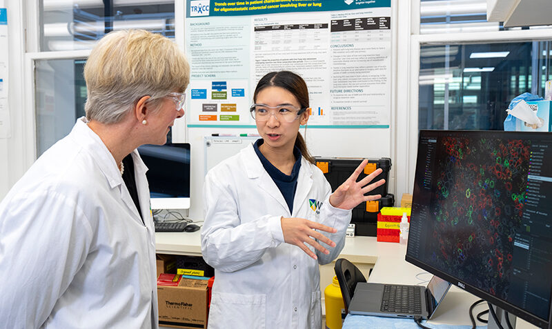 L-R: Jane Hemstritch AO, Clara Kosasih. Credit: WEHI